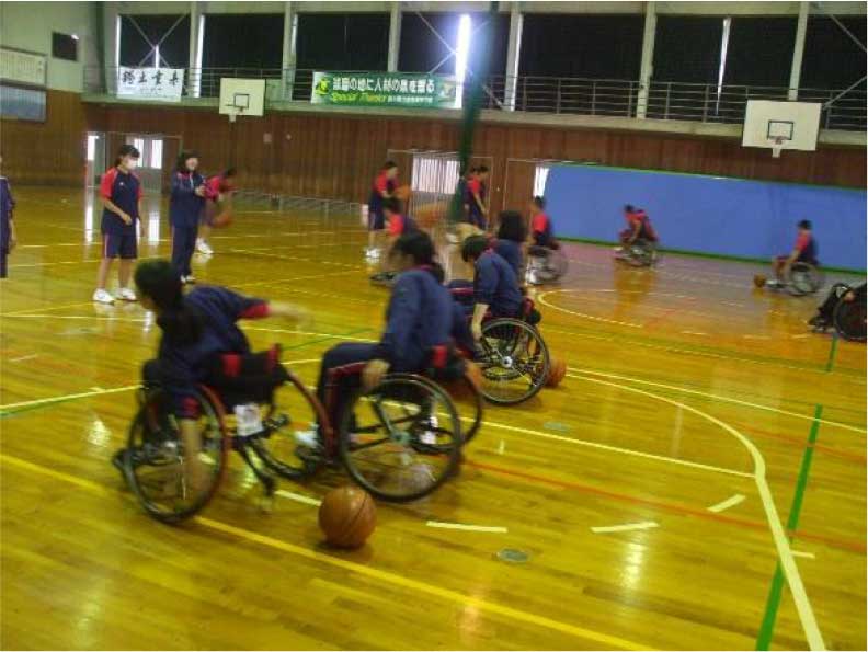 熊本県立南稜高等学校 車いすバスケットボール体験